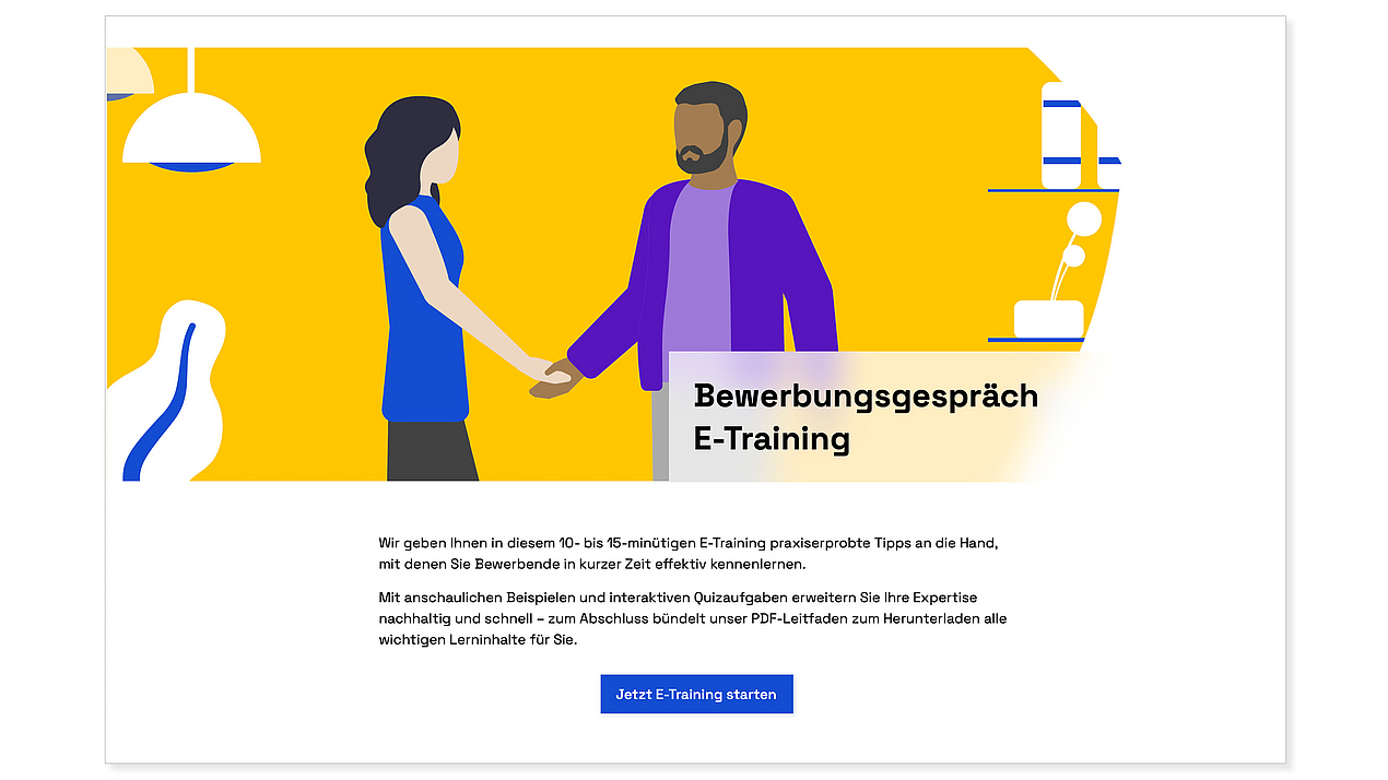 KOFA Screenshot von der Startseite eines E-Trainings.
